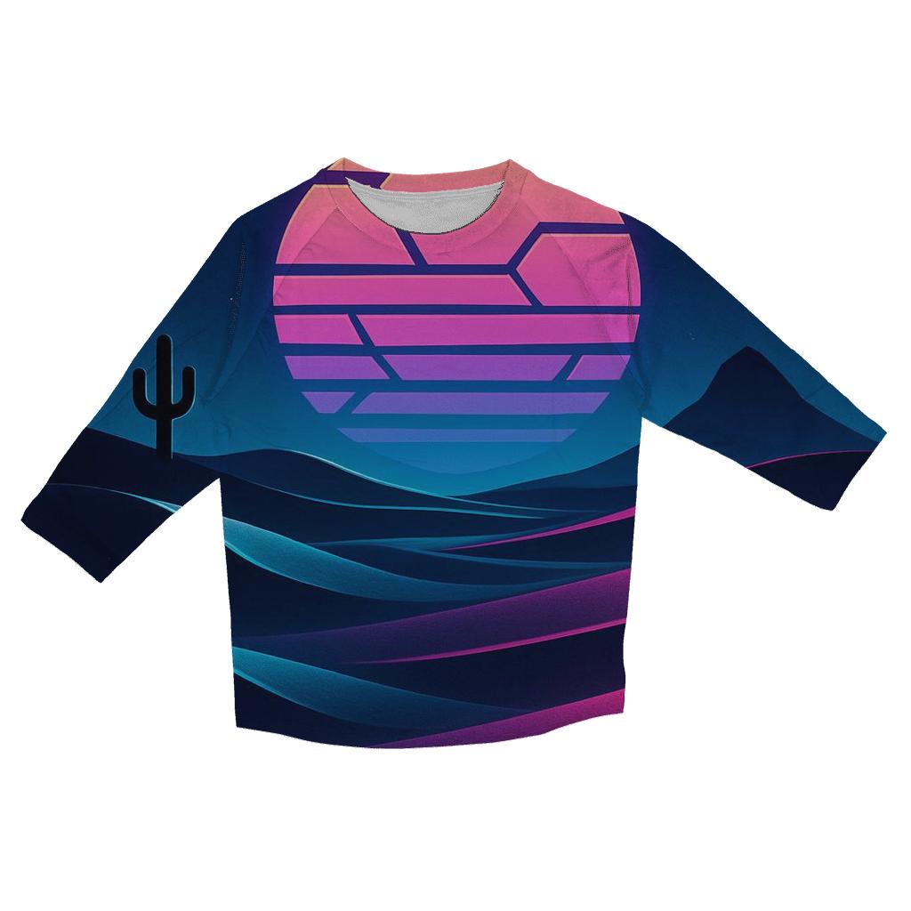Neon Desert Mirage stylish quarter sleeve tops