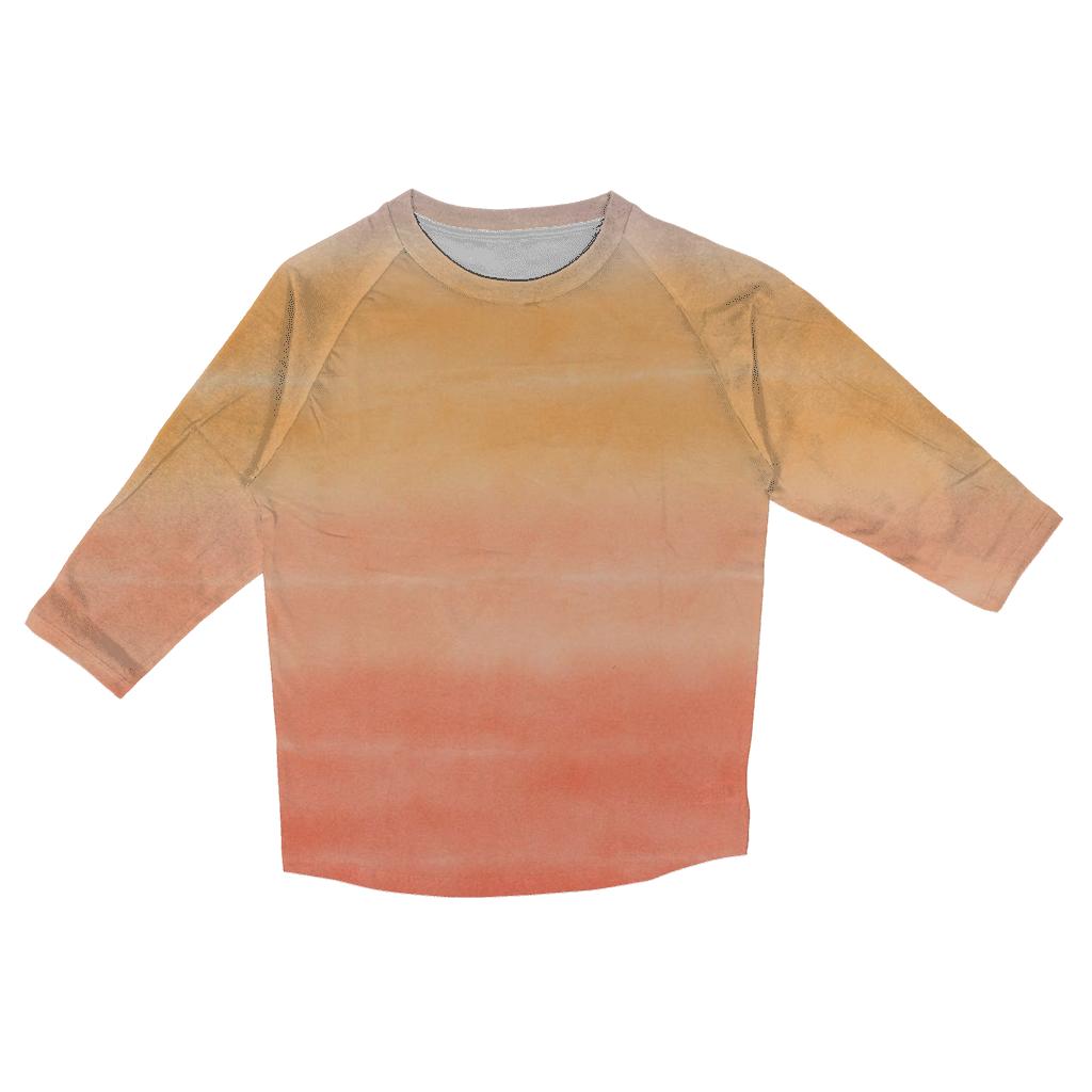 Sunset Horizon Stripe Wash trendy 3/4 sleeve tops