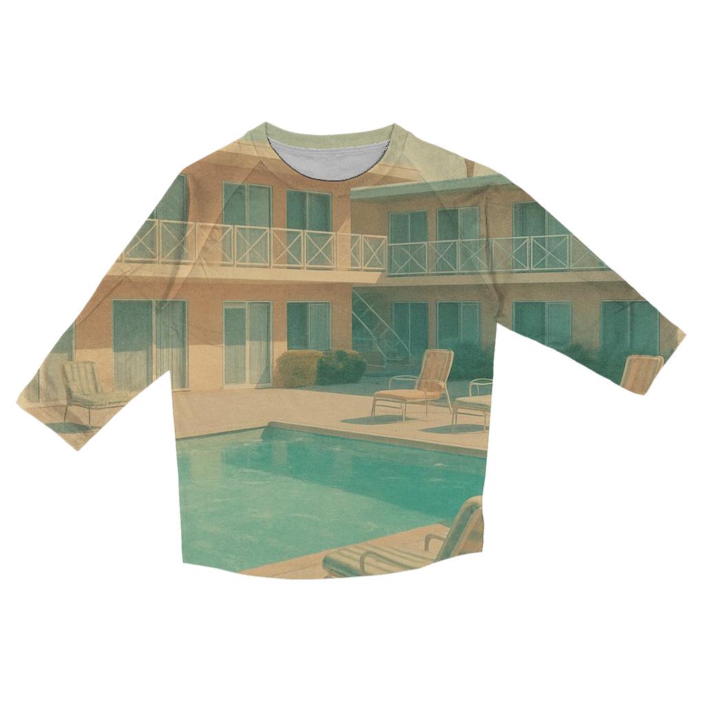 Retro Motel Poolside Afternoon cotton quarter sleeve shirts