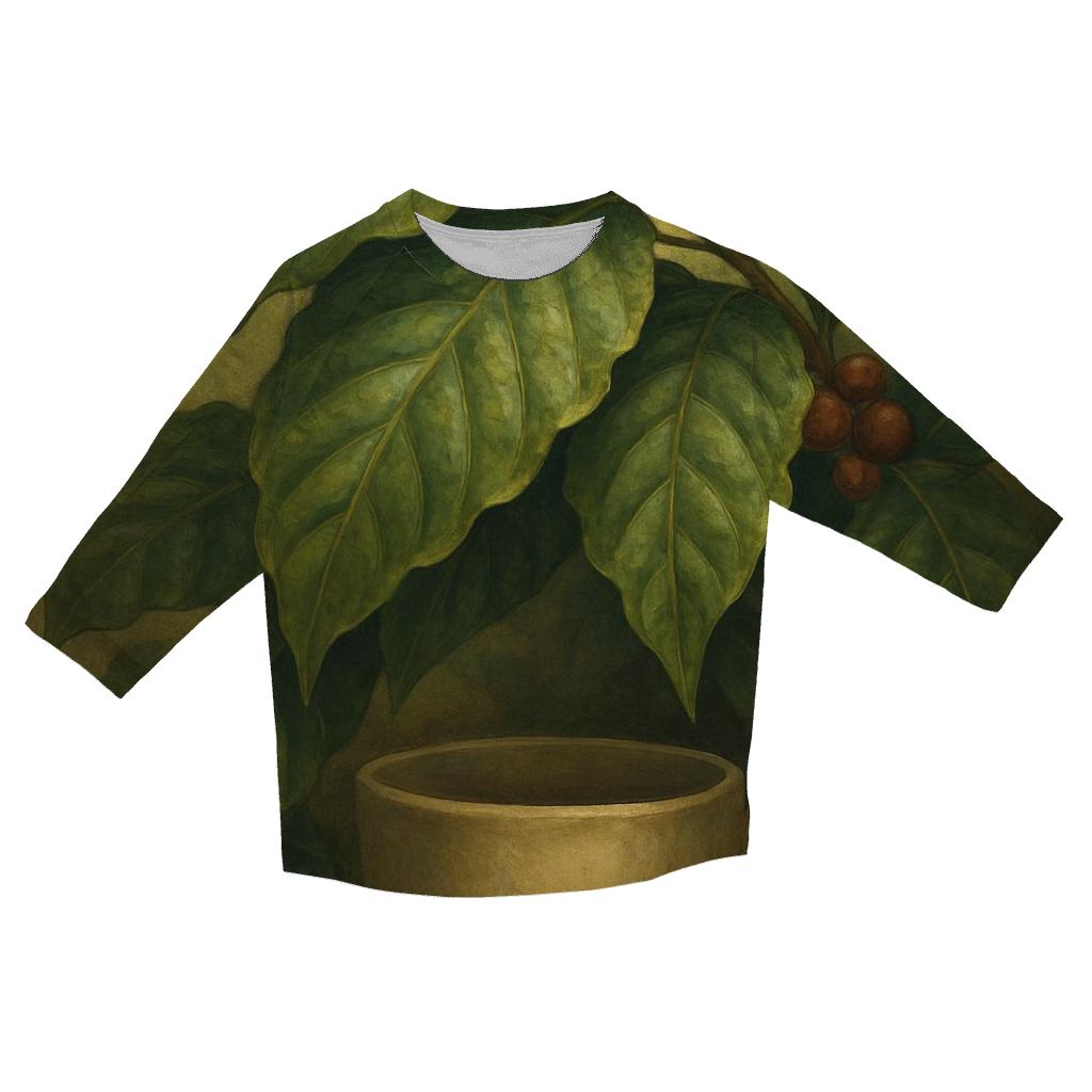 Forest Roast Canopy printed three quarter sleeve shirts