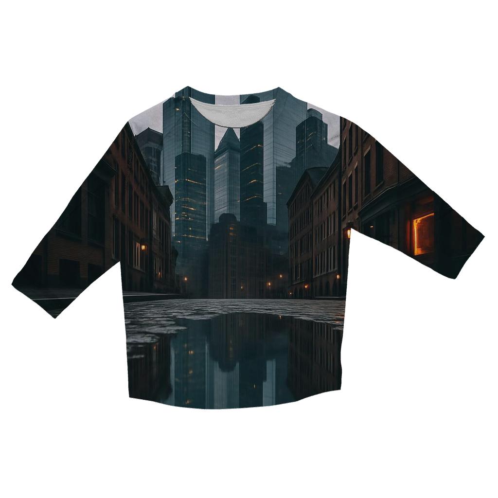 Financial District Reflections After Rain casual three quarter sleeve shirts
