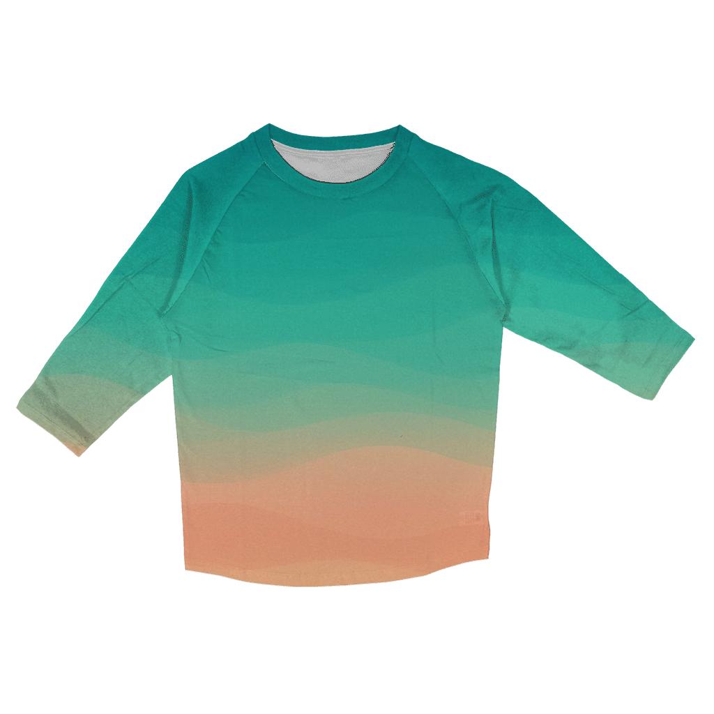 Coral Lagoon Fade printed three quarter sleeve shirts