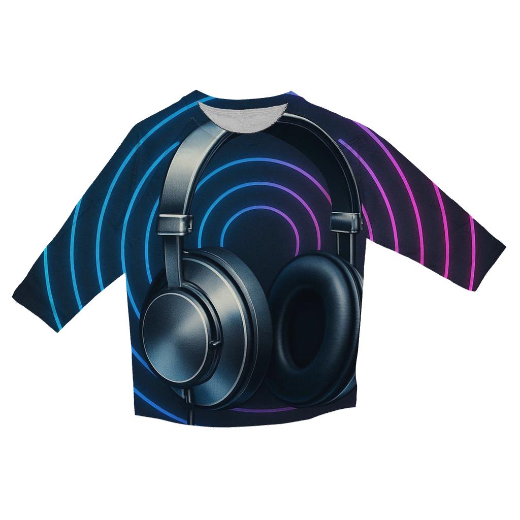 Chrome Headphone Echo trendy 3/4 sleeve tops