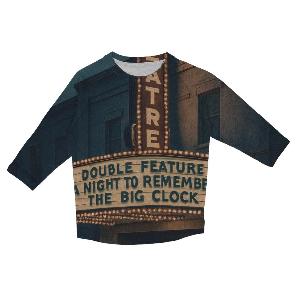 Old Cinema Marquee Twilight printed three quarter sleeve shirts