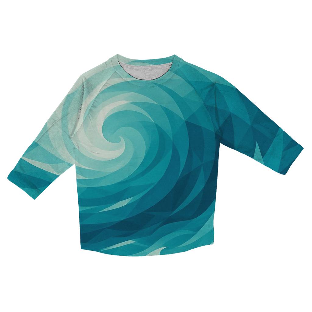 Geometric Ocean Currents custom 3/4 sleeve shirts