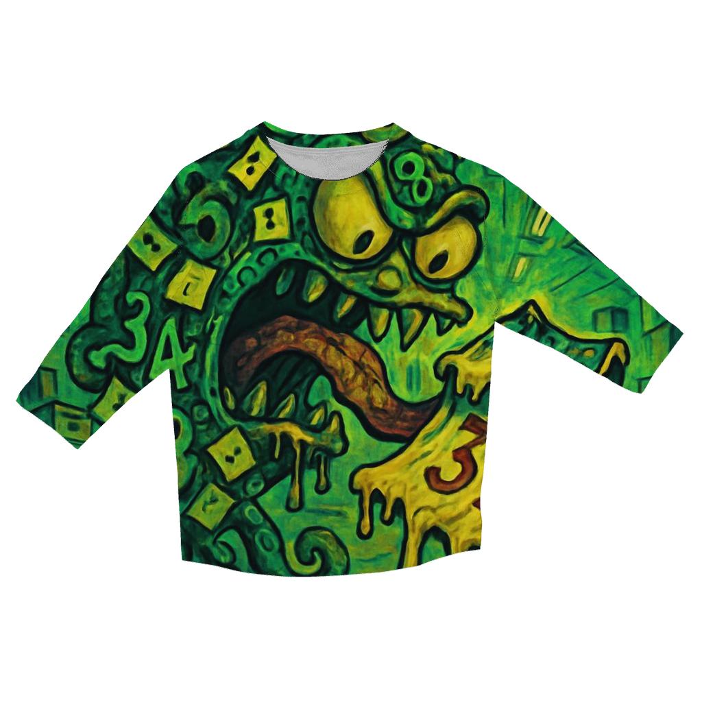 Calendar Eating Monster casual three quarter sleeve shirts