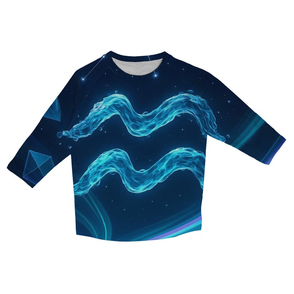 Aquarius Crystal Wave Starstream fashion 3/4 sleeve shirts