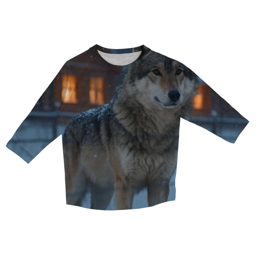 Winter Village Perimeter Wolf Watch fashion 3/4 sleeve shirts