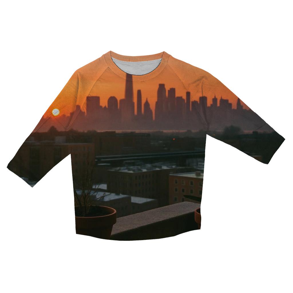 Sunset From A Bronx Highrise Balcony trendy 3/4 sleeve tops