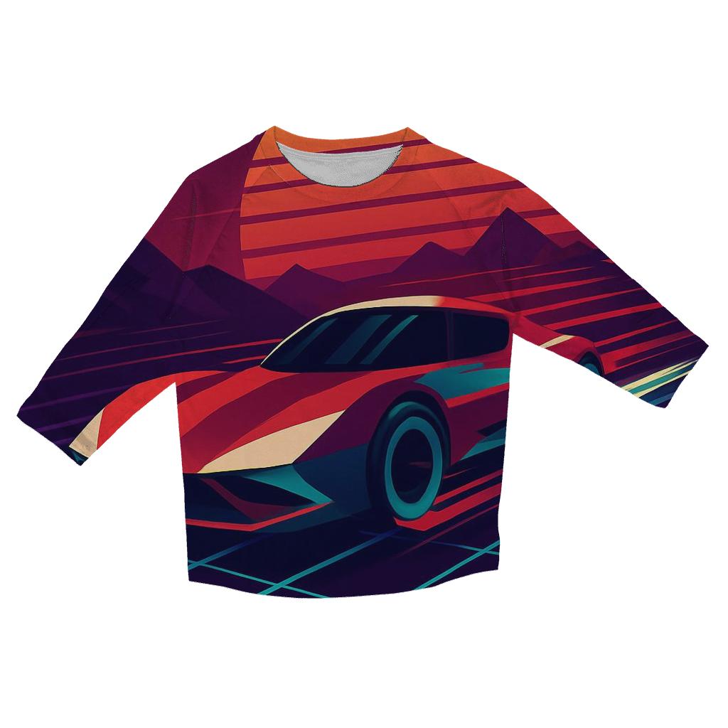 Retro Futurist Racing Grid personalized 3/4 sleeve tees