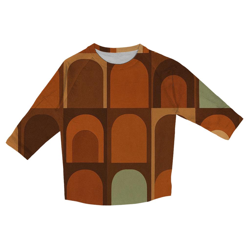 Cafe Groove Wall Pattern custom 3/4 sleeve shirts