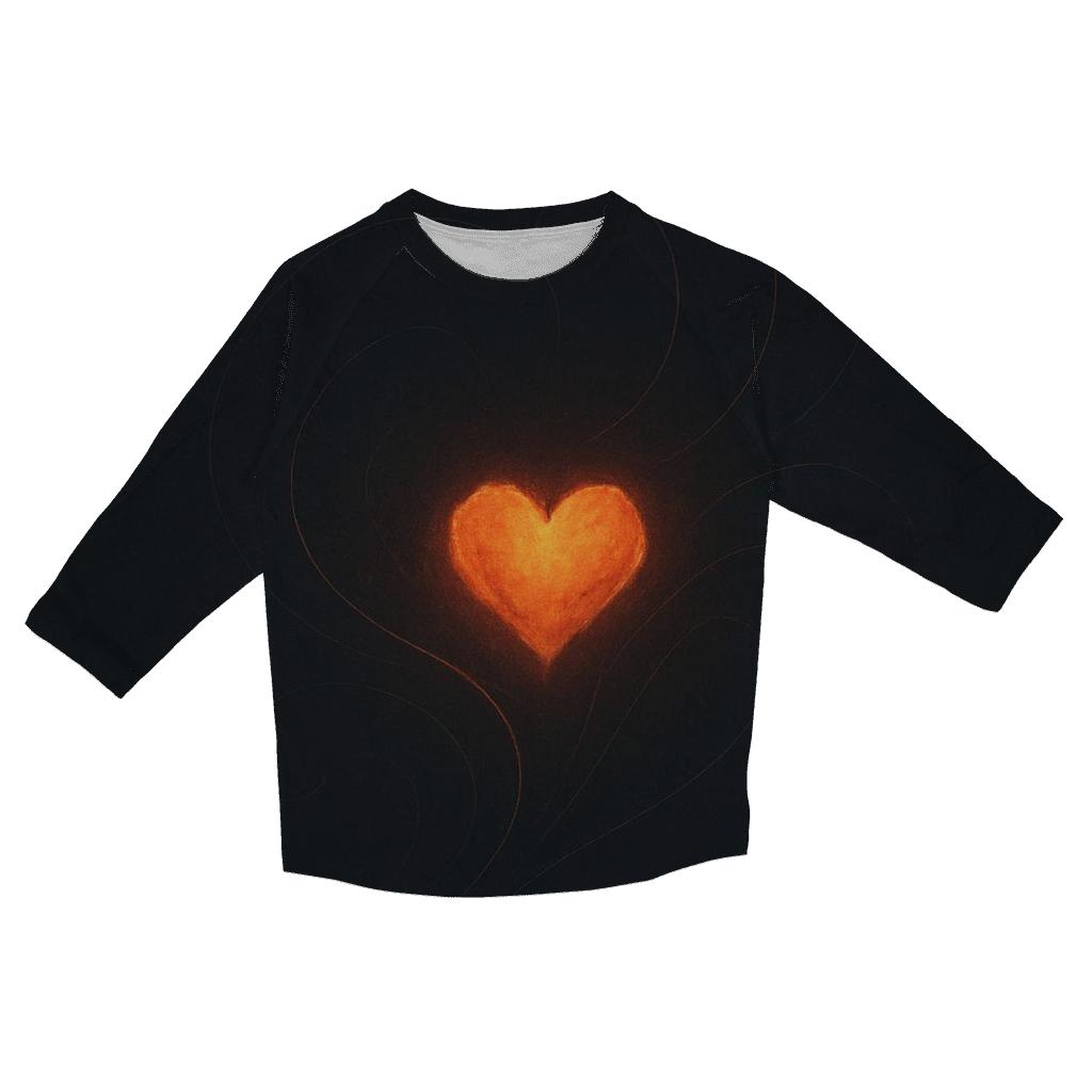 Gentle Ember Heart fashion 3/4 sleeve shirts