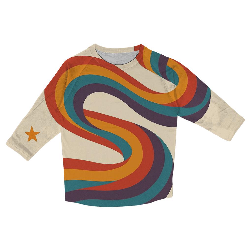 Groovy Rainbow Roadway printed three quarter sleeve shirts