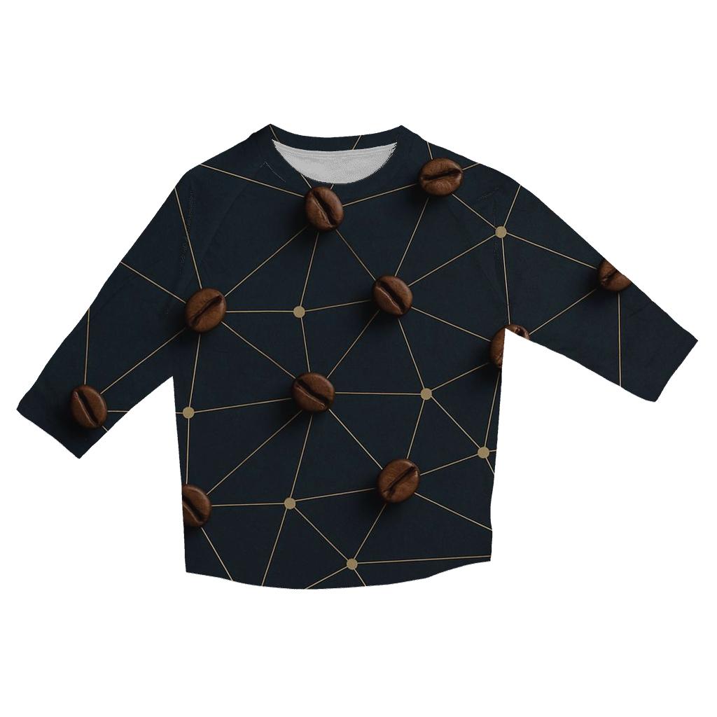 Bean Constellation Grid trendy 3/4 sleeve tops
