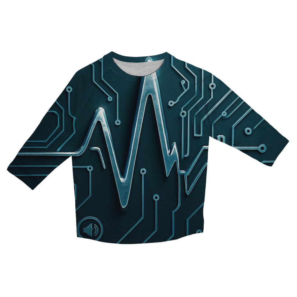 Chrome Soundwave Circuit trendy 3/4 sleeve tops