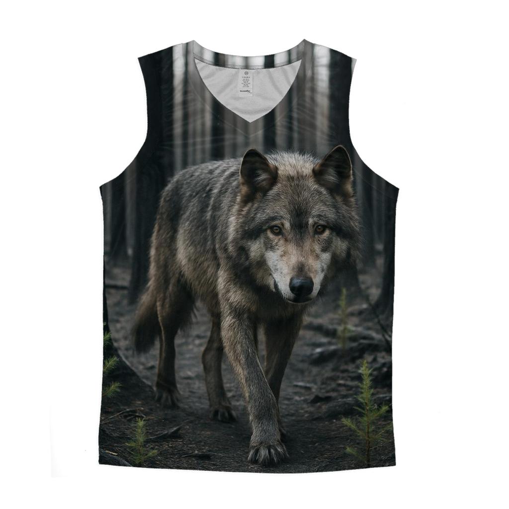 Burned Forest Wolf Return trendy fitted tank tops