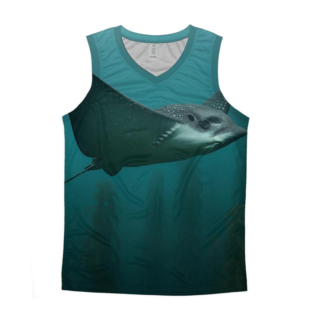 Kelp Forest Glide Spotted Eagle Ray casual summer tank tops