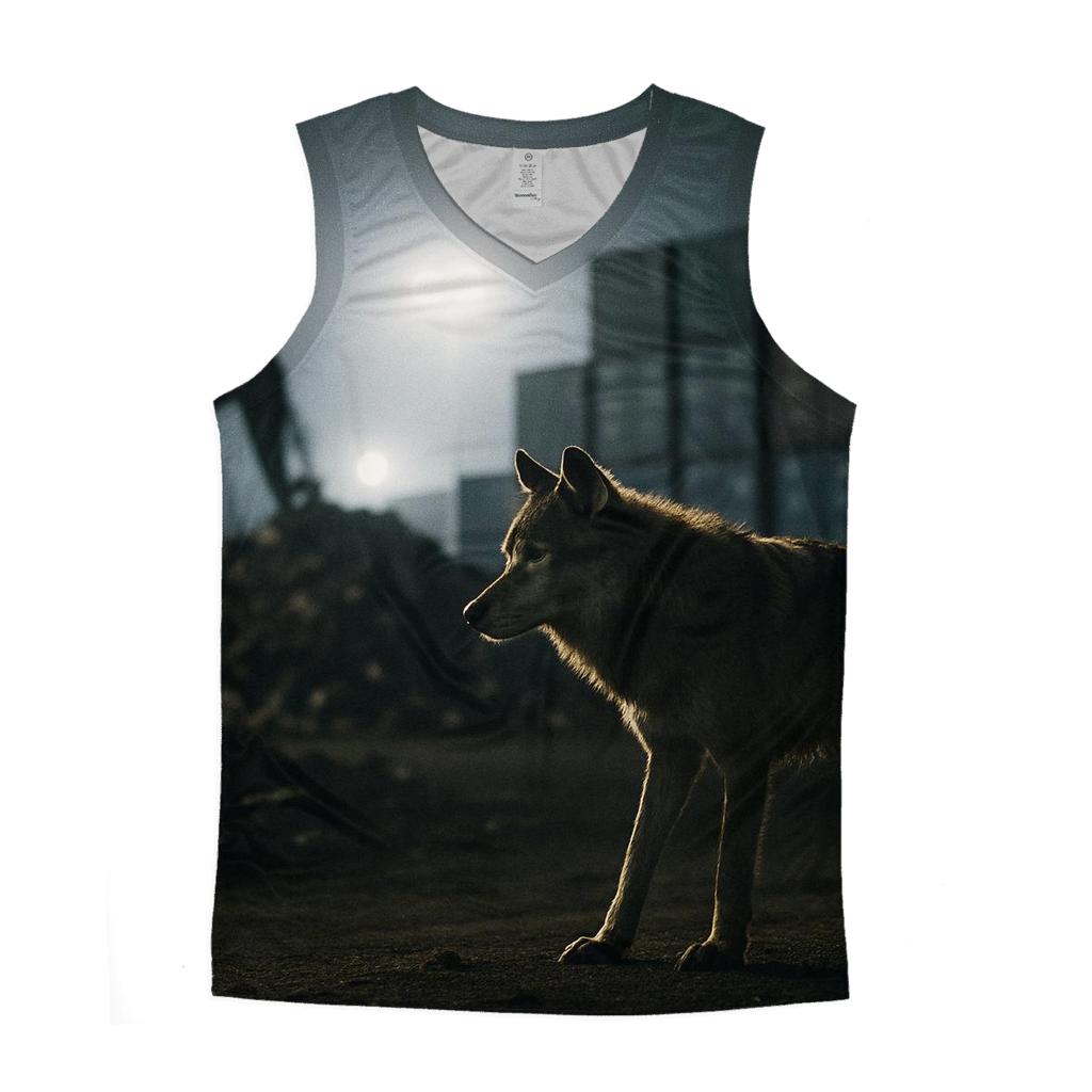 Industrial Periphery Nighttime Scavenger Wolf graphic print tank tops