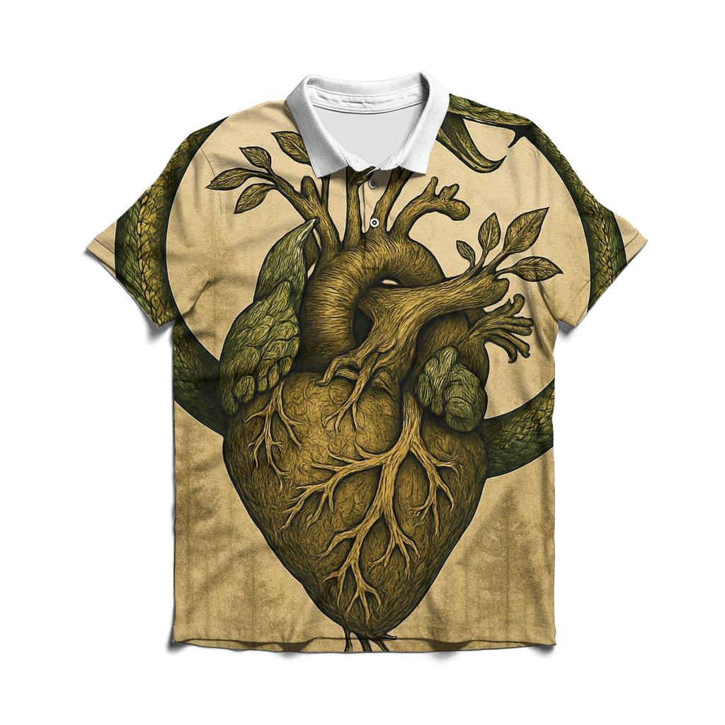 Forest Heart Ouroboros branded logo polo shirts