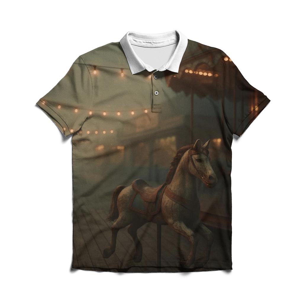 Rusty Boardwalk Carnival Night premium cotton polo shirts