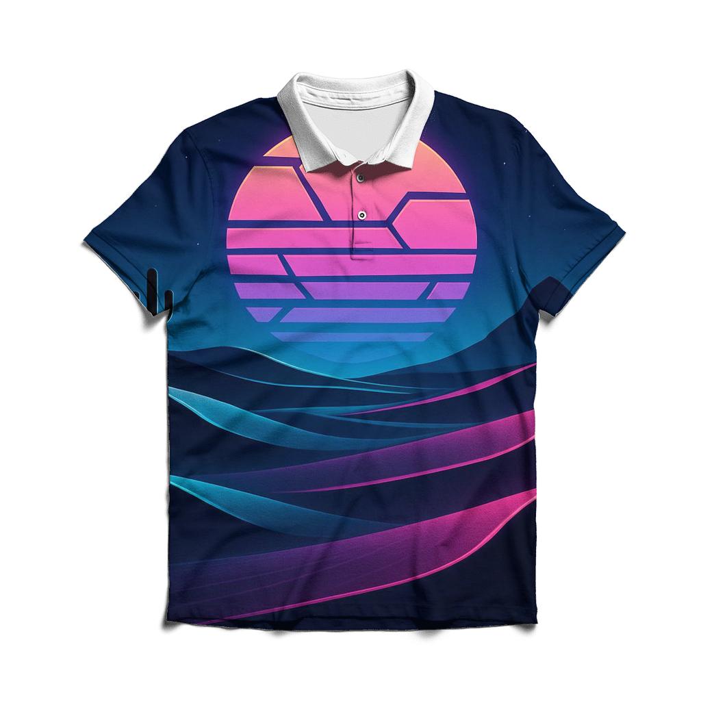 Neon Desert Mirage custom polo shirts