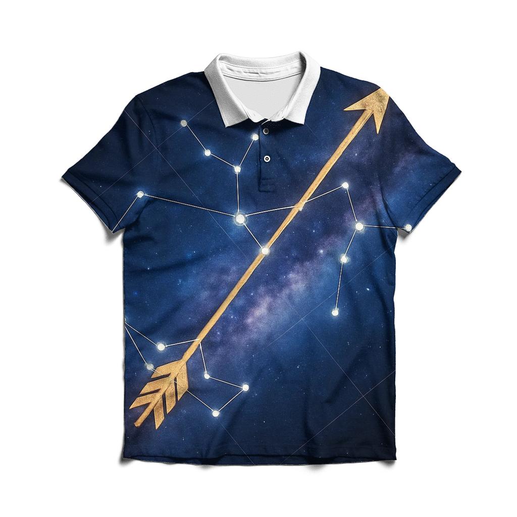 Sagittarius Arrow Of Galactic Truth branded logo polo shirts