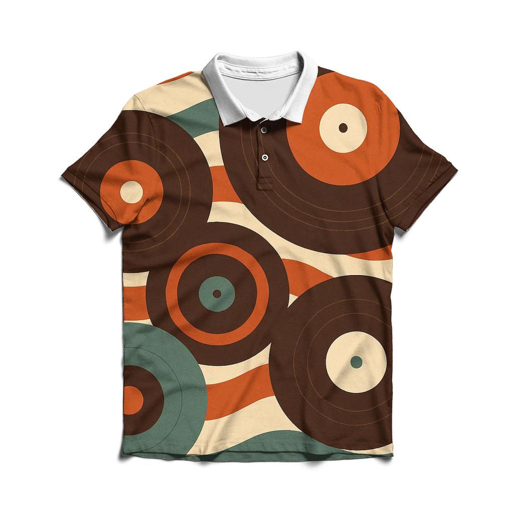 Retro Record Waves premium cotton polo shirts