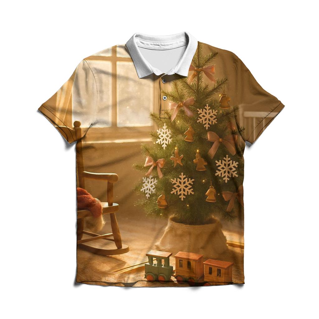 Christmas Morning Sunlight In The Nursery branded logo polo shirts