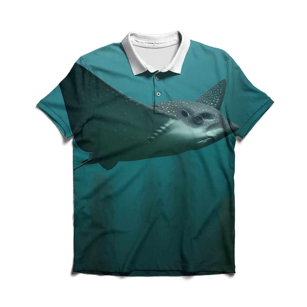 Kelp Forest Glide Spotted Eagle Ray classic pique polos