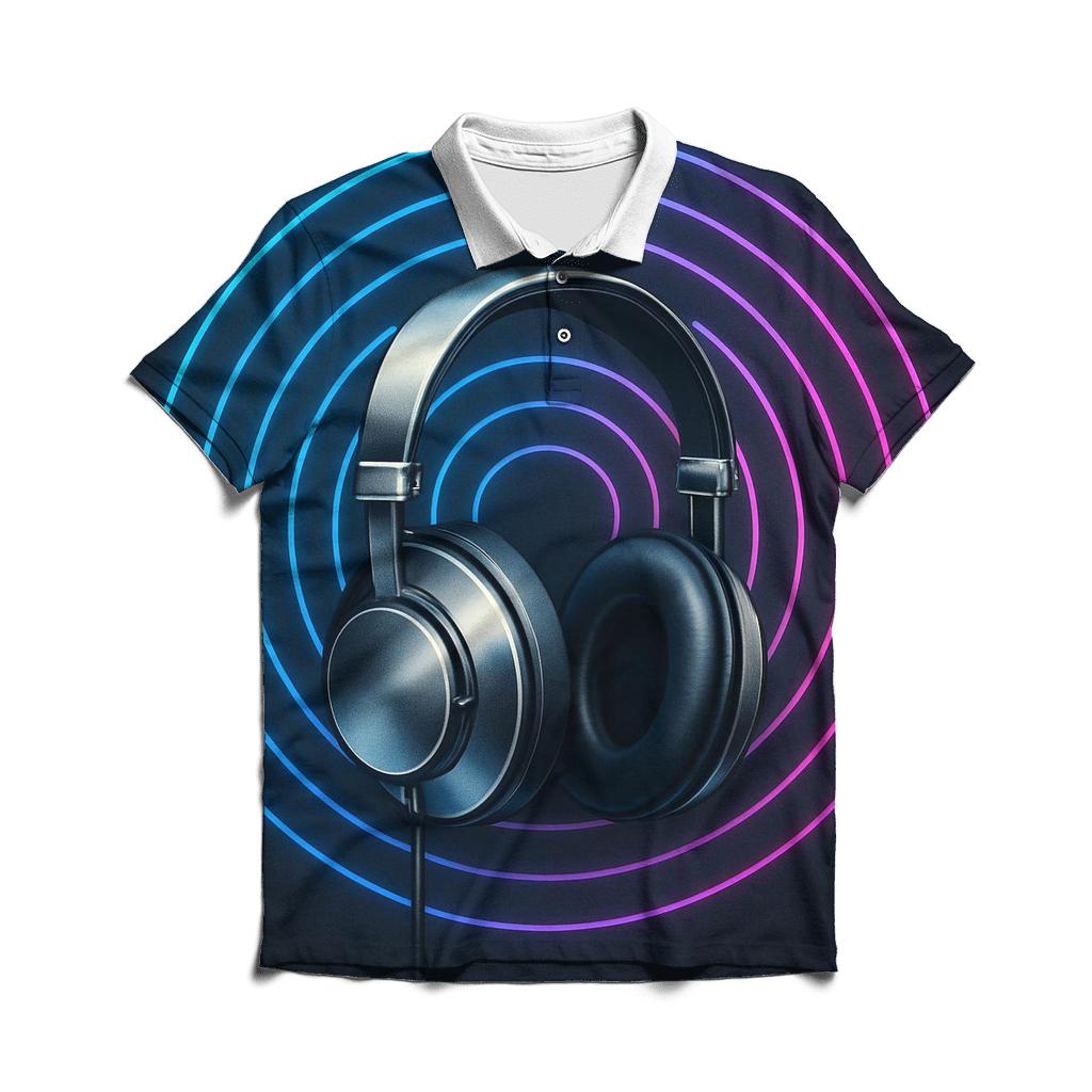 Chrome Headphone Echo custom polo shirts