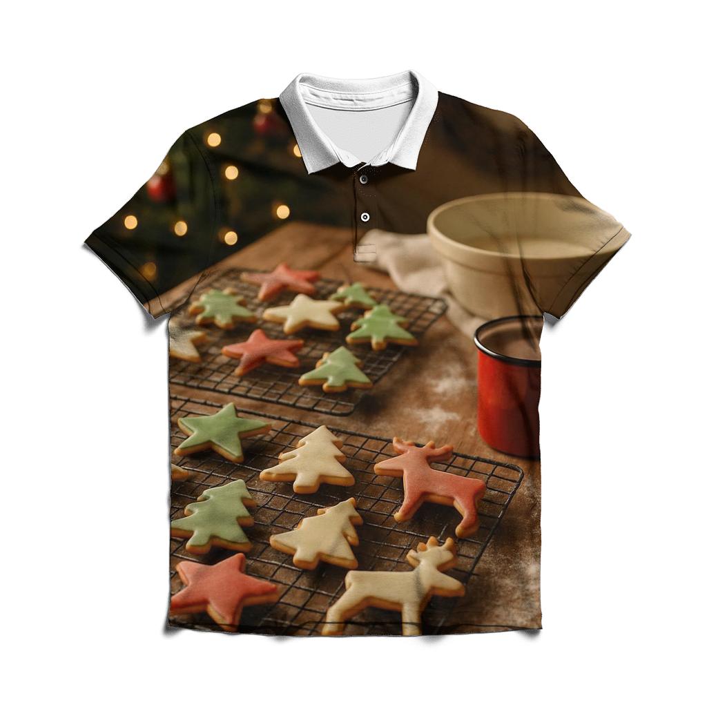 Christmas Cookies On The Farmhouse Table personalized polo shirts
