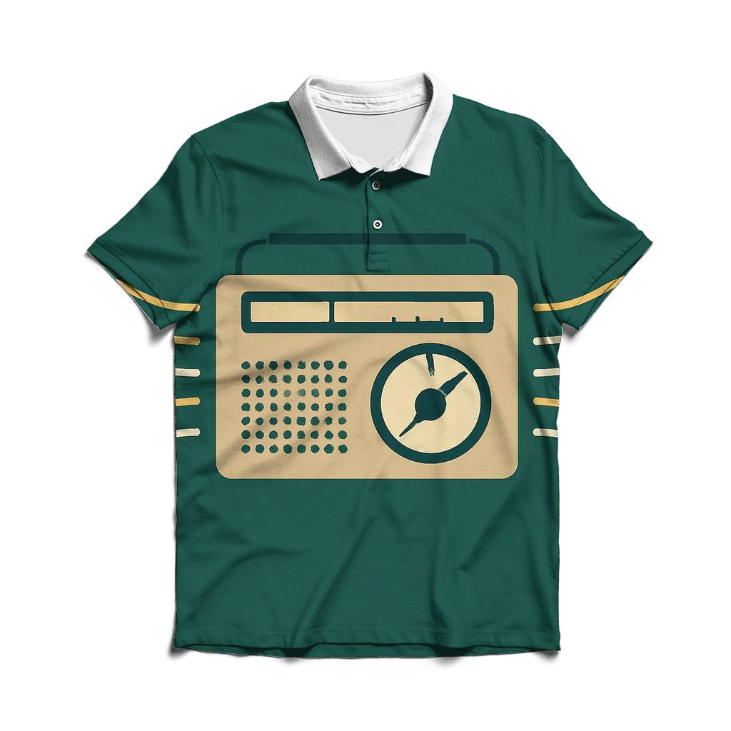 Analog Radio Wave Lines designer slim fit polos