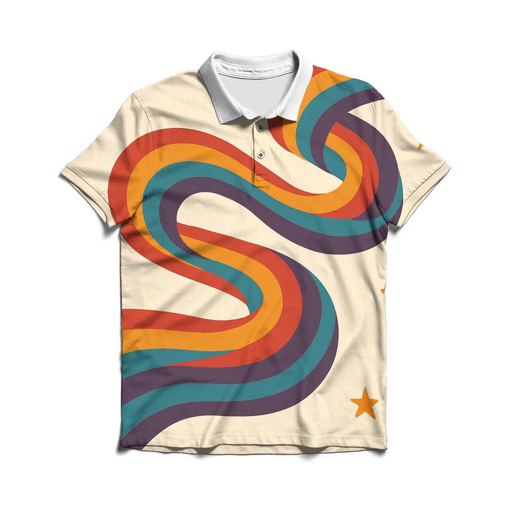 Groovy Rainbow Roadway classic pique polos