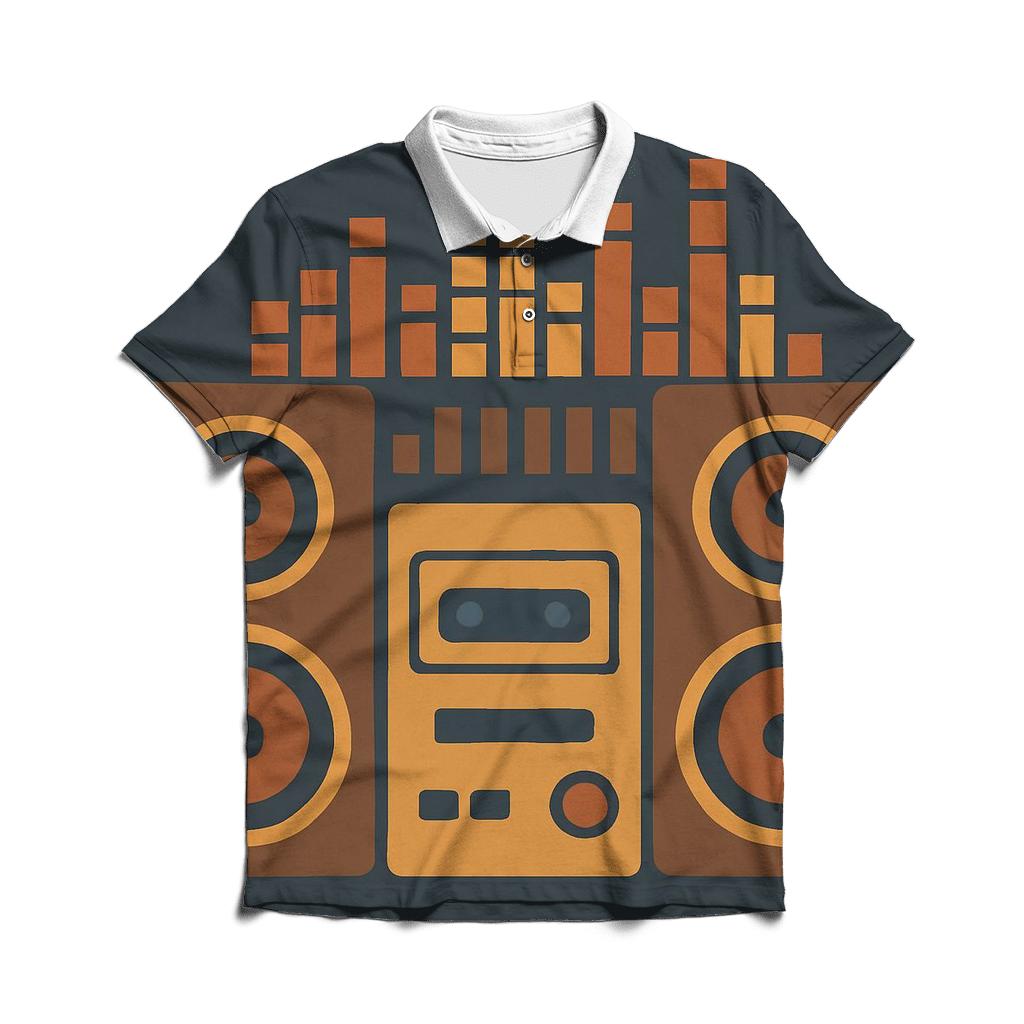 Vintage Stereo Soundscape premium cotton polo shirts