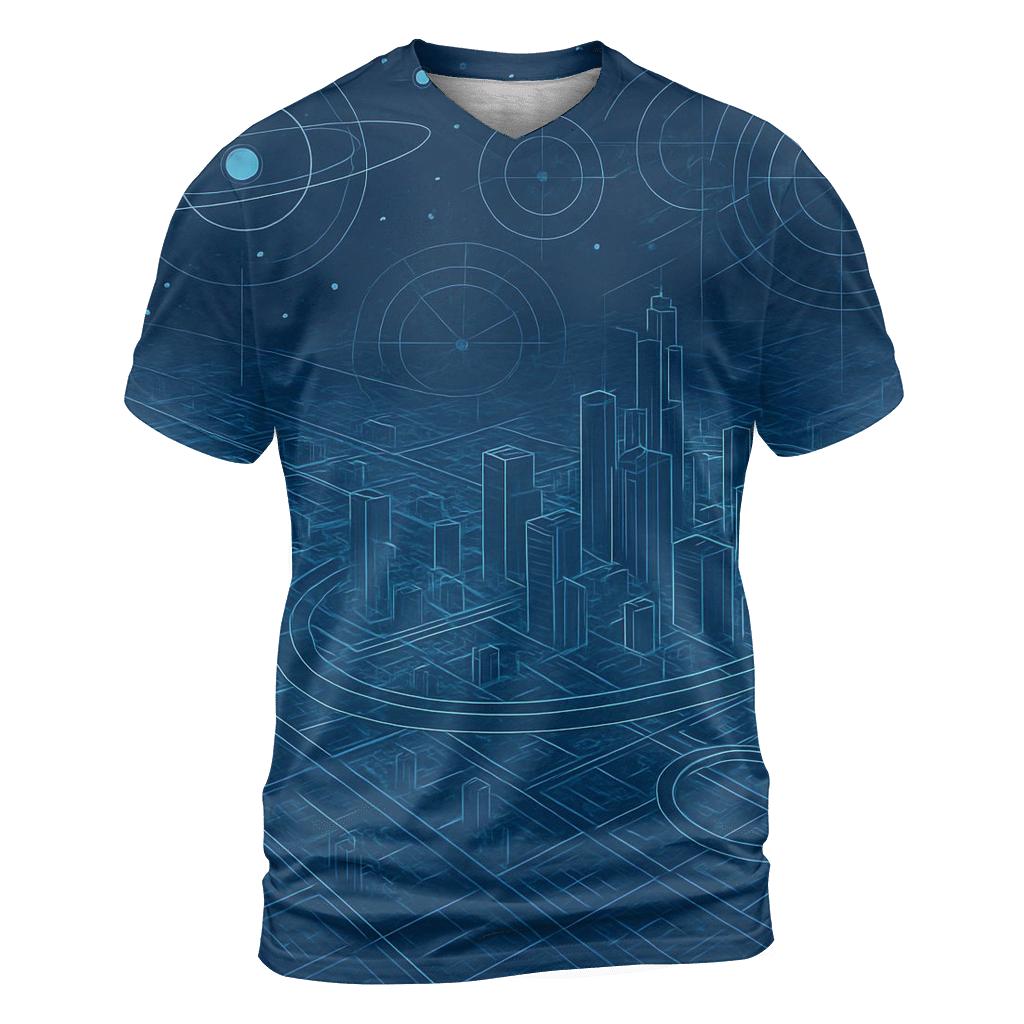 Celestial Blueprint City trendy printed shirt styles