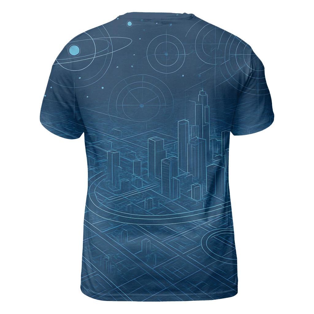 Celestial Blueprint City trendy printed shirt styles