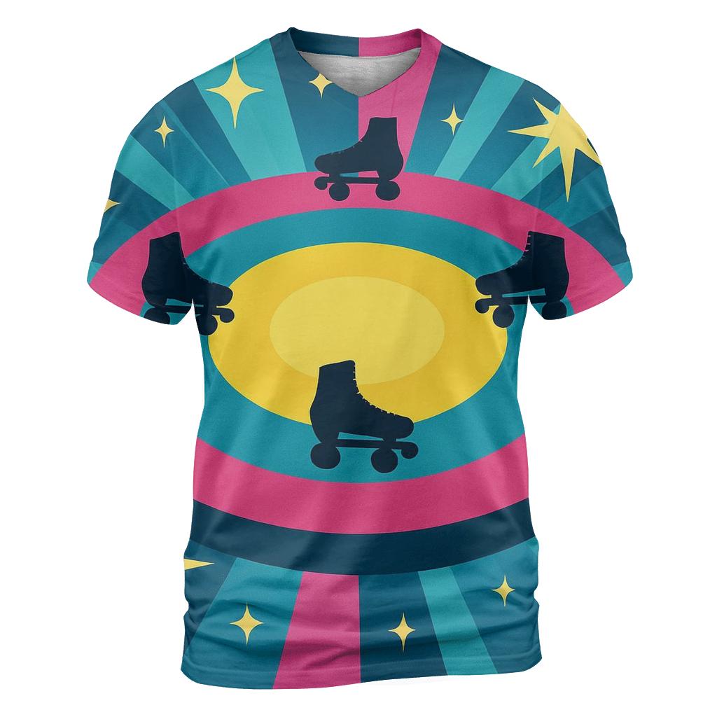 Neon Roller Disco Lights creative print fashion shirts