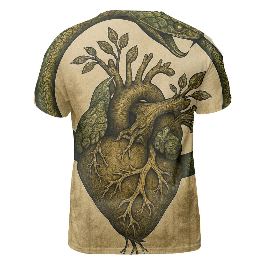 Forest Heart Ouroboros vibrant all-over design tees