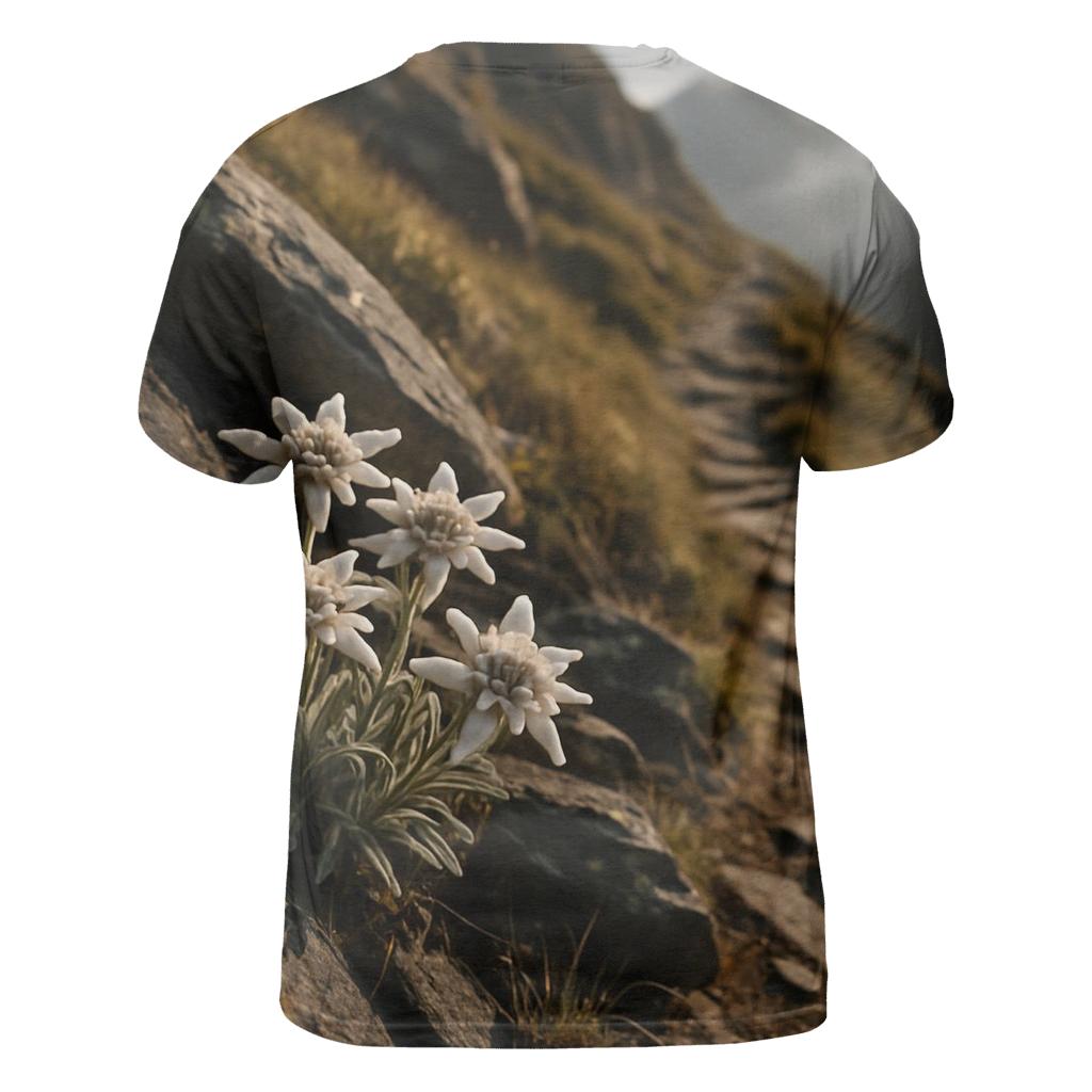 Alpine Edelweiss On Ancient Stone Path artistic all-over print tops