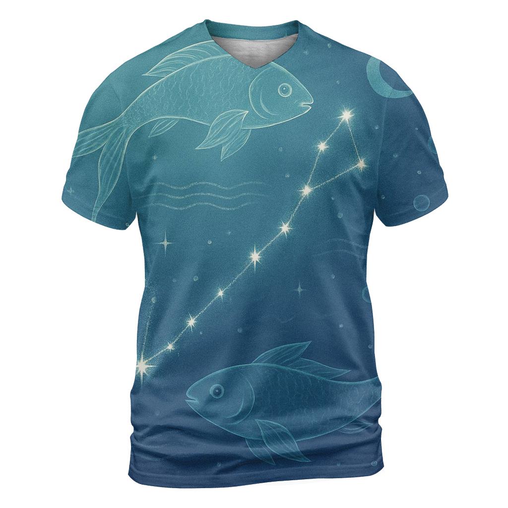 Pisces Dream Tide Constellation trendy printed shirt styles