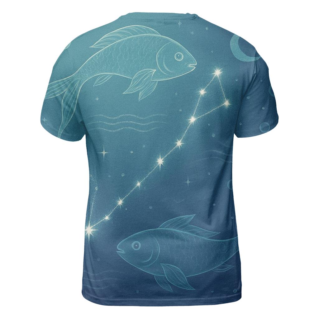 Pisces Dream Tide Constellation trendy printed shirt styles