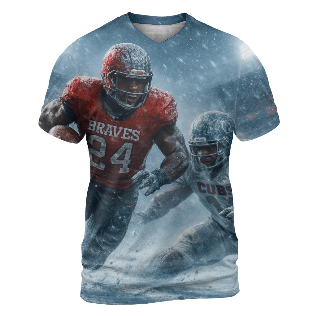 Frozen Yard Battle Braves Vs Cubs trendy printed shirt styles
