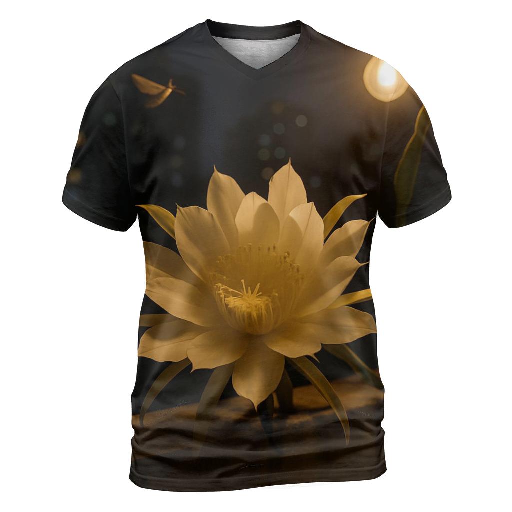 Night Blooming Cereus On Balcony Rail creative print fashion shirts