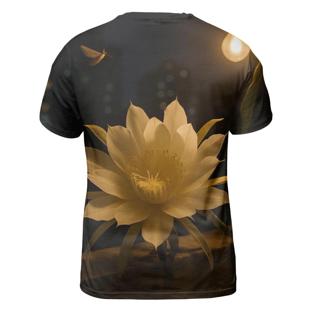 Night Blooming Cereus On Balcony Rail creative print fashion shirts