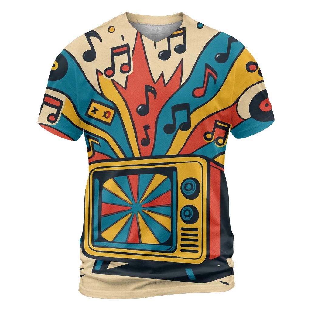 Retro TV Music Portal statement graphic shirts