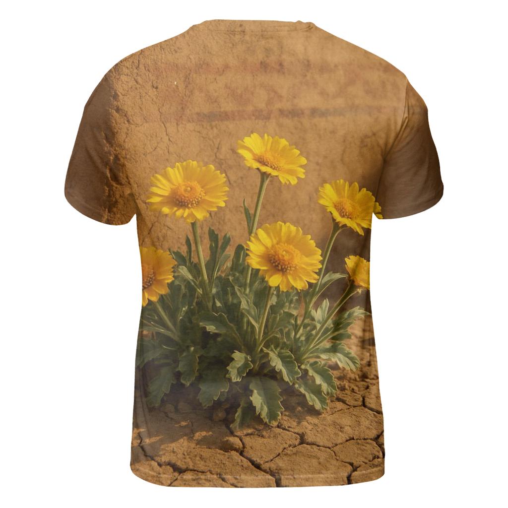 Desert Marigolds Beside Adobe Wall creative print fashion shirts
