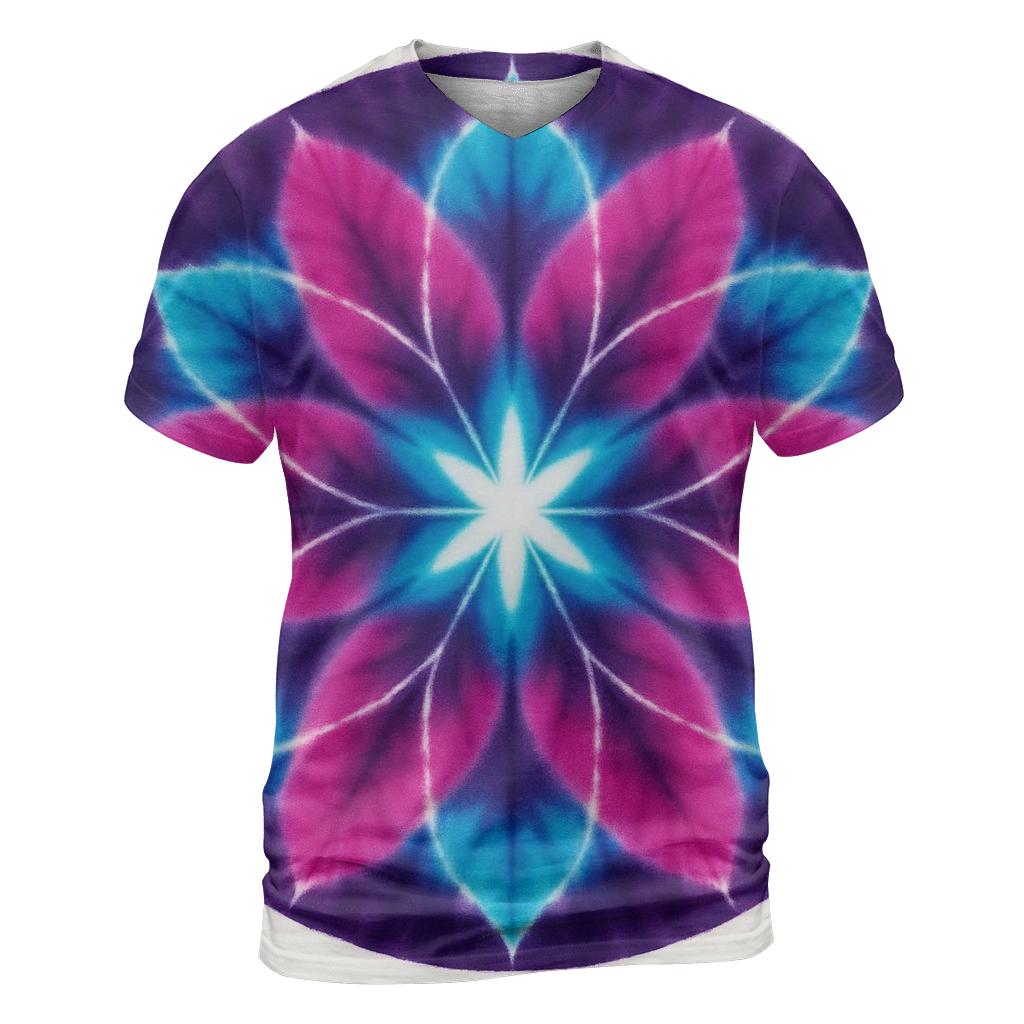 Cyan Lotus Mandala Spin custom all-over print shirts