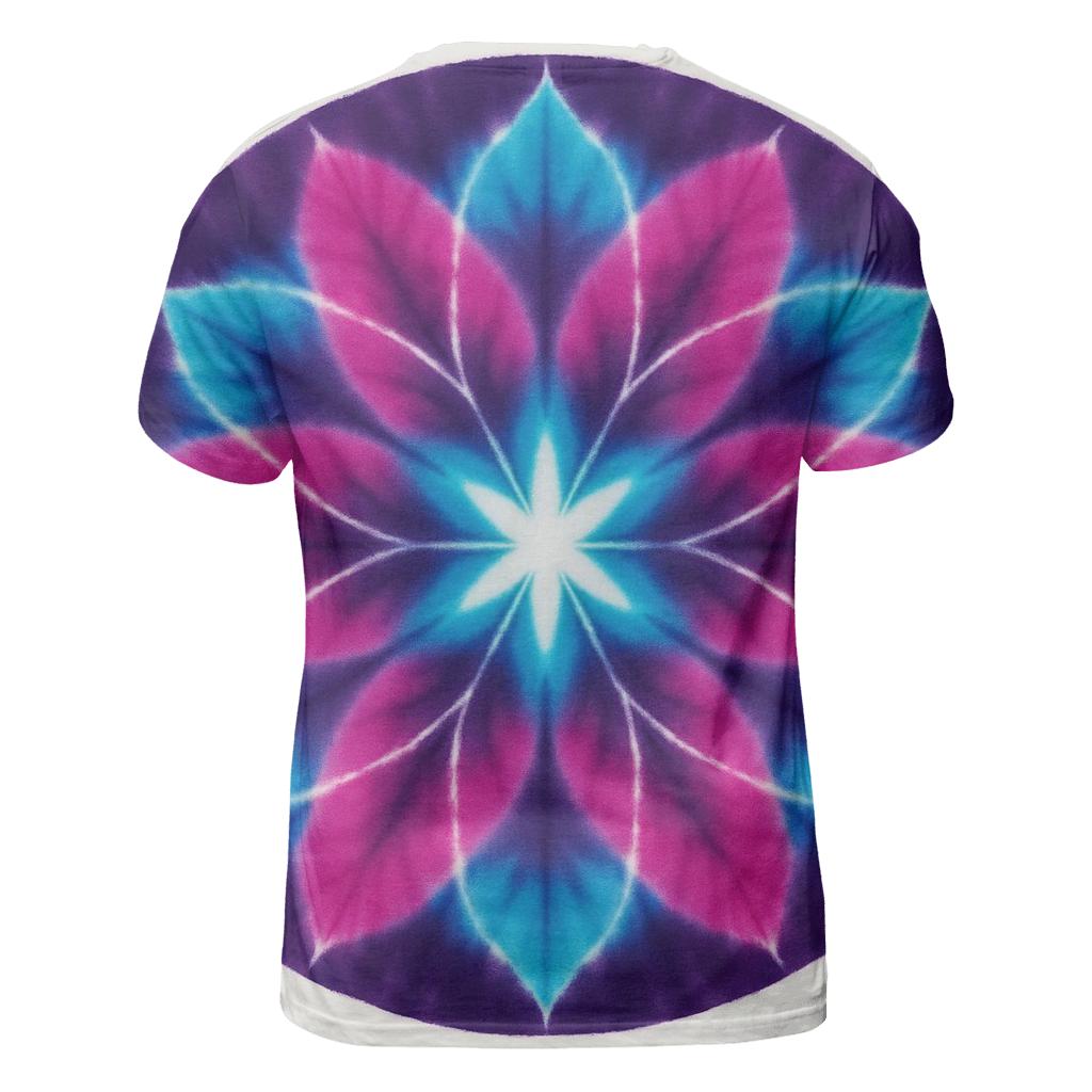 Cyan Lotus Mandala Spin custom all-over print shirts