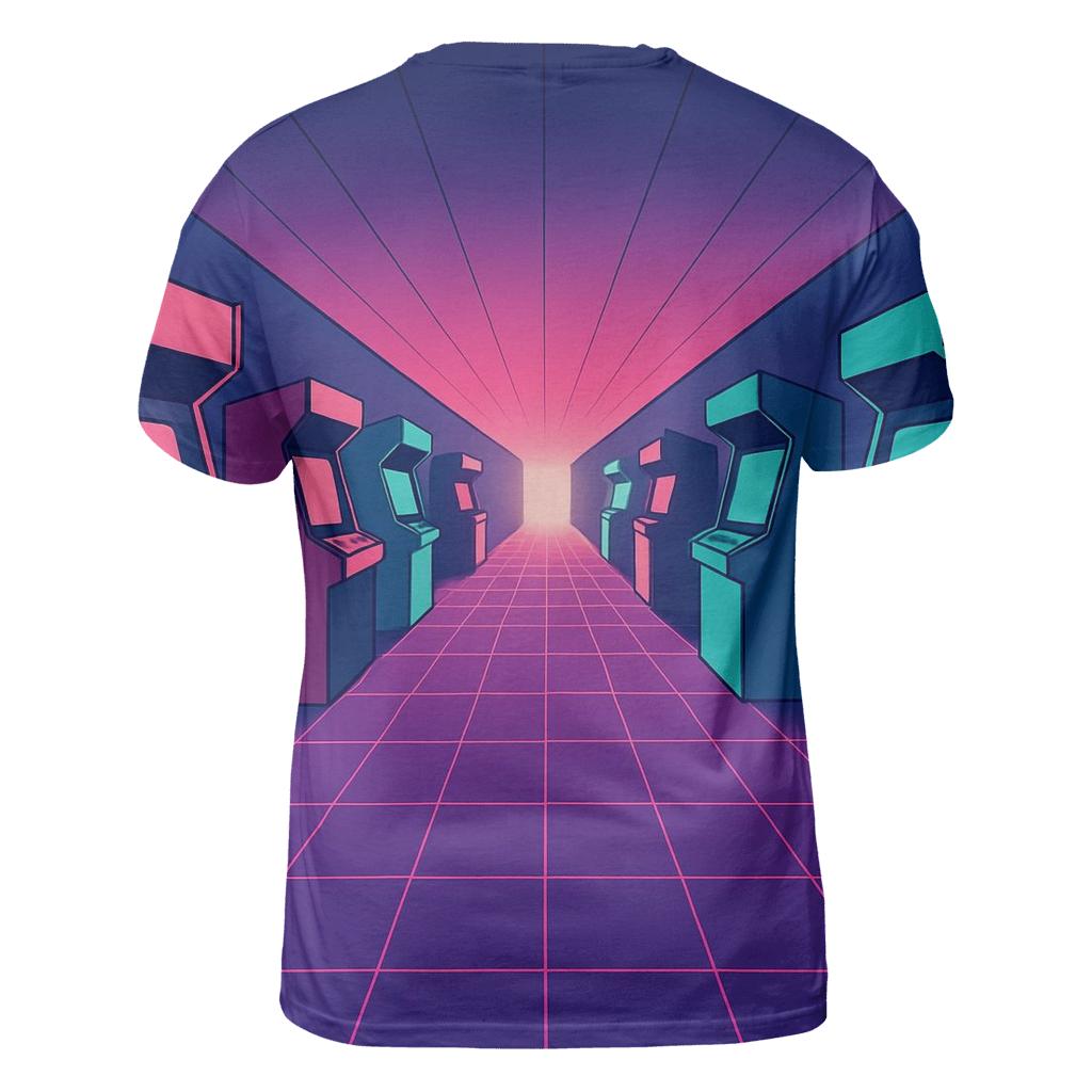 Vaporwave Arcade Corridor designer pattern shirts