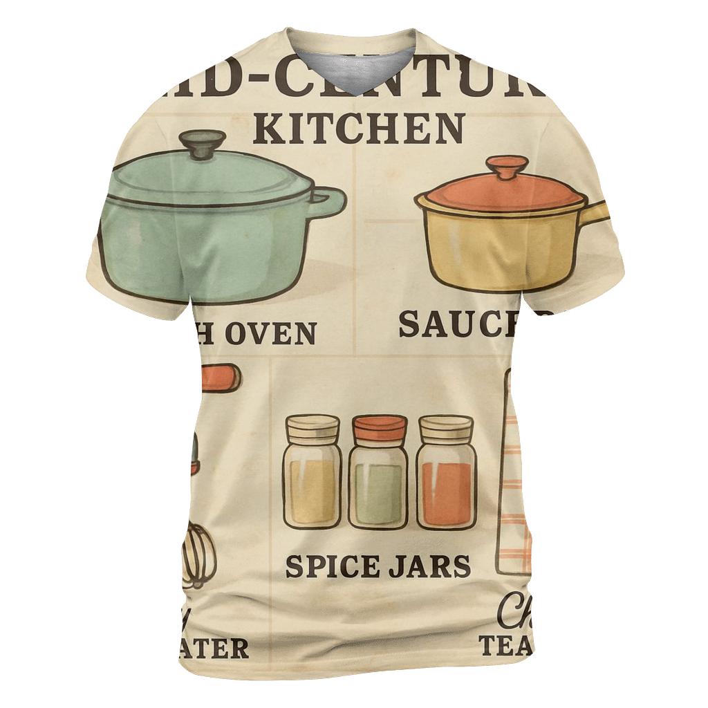 Retro Kitchen Recipe Wall Chart custom all-over print shirts